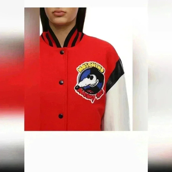 Moschino Mickey Rat Wool Blend Varsity Jacket US 8 excellent condition - Picture 5 of 9